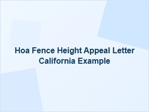 How to Write an Hoa Fence Height Appeal Letter in California